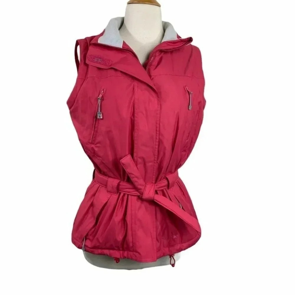 Trespass Coldheat Insulated Vest M Pink Belted Full Zip Fleece Lined Outdoor
